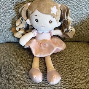 Leyadoll Leya Doll pink star Dress Brown Curly Hair